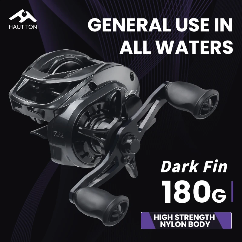 HAUT TON DF Ultraleichte 180 g Baitcasting-Rollen mit Übersetzungsverhältnis, glattes Magnet-Bremssystem für Salzwasser- und Süßwasserangeln