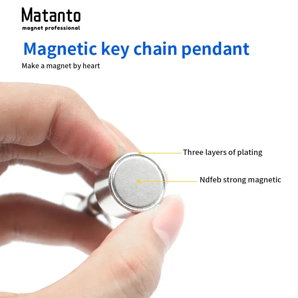 Neodymium Magnet Keychain Magnetic Weight Pendant Strong Magnetic Clasps Stainless Steel Magnet Ring for Necklaces Keychains