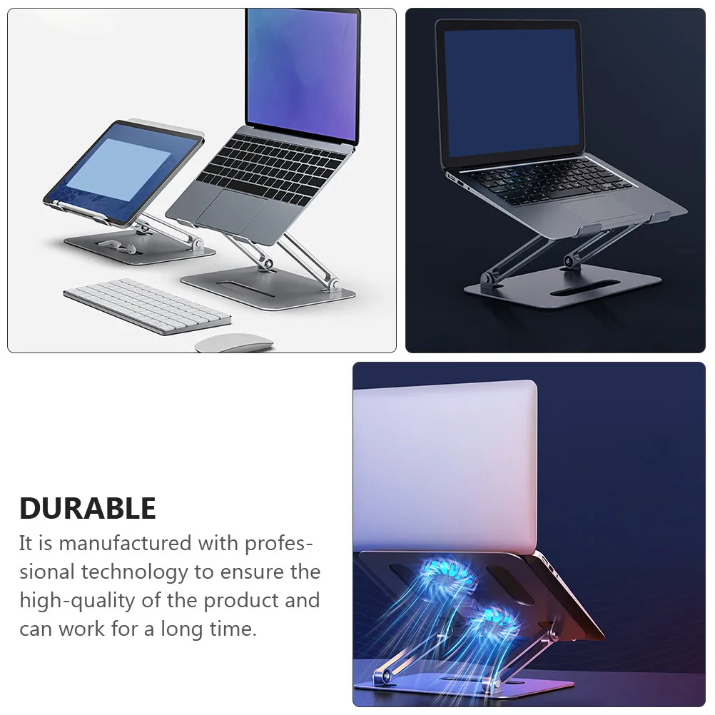 Notebook Cooler Dual Turbine Adjustable Aluminum Alloy Bracket for Laptop Under 17.3 Inch Cooling Pad Quiet Laptop Cooler Stand