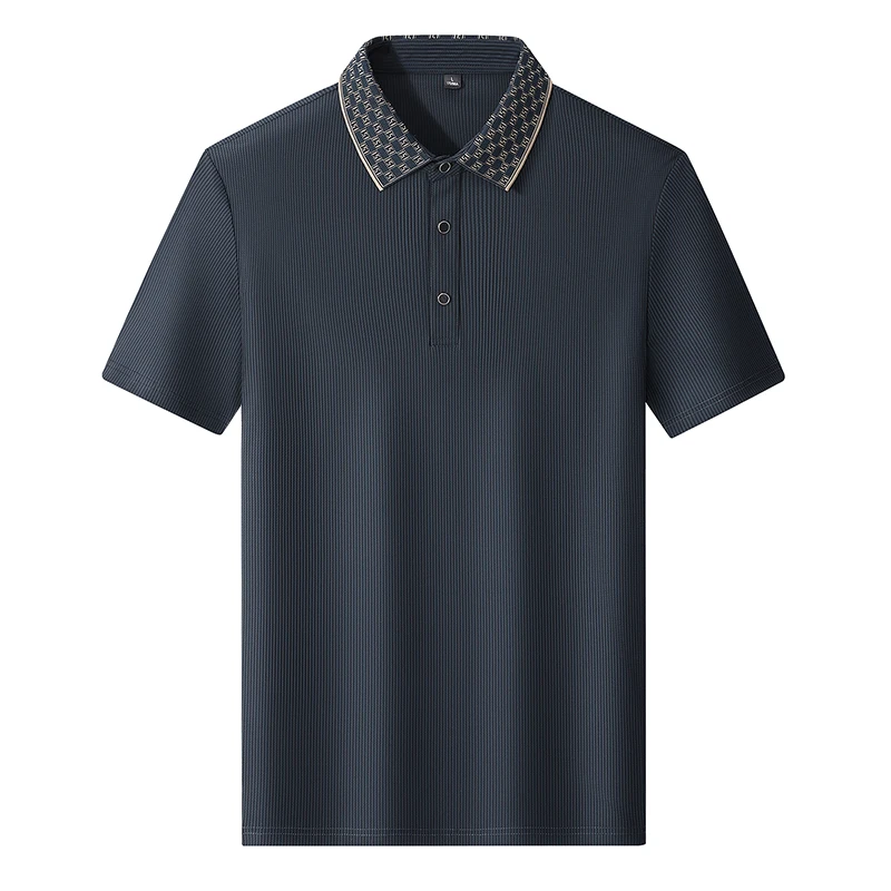Polo Shirt Men 7xl 8xl 9xl Summer 2025 New High Quality Mens Short-Sleeved Polo Shirt Ice Silk Men's Business Casual Polo Shirt