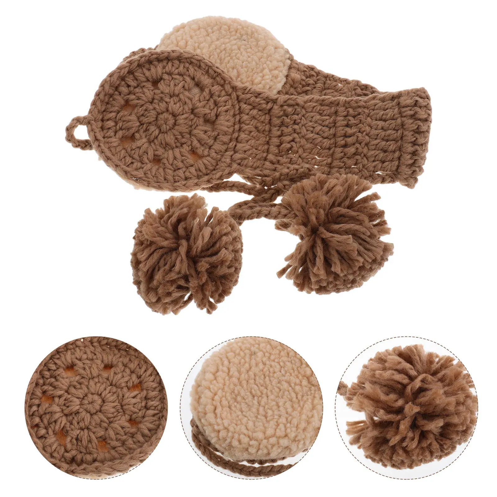 

Вязаные наушники-утеплители для женщин и девочек, регулируемые, на завязках, теплые зимние, с милыми помпонами, для улицы