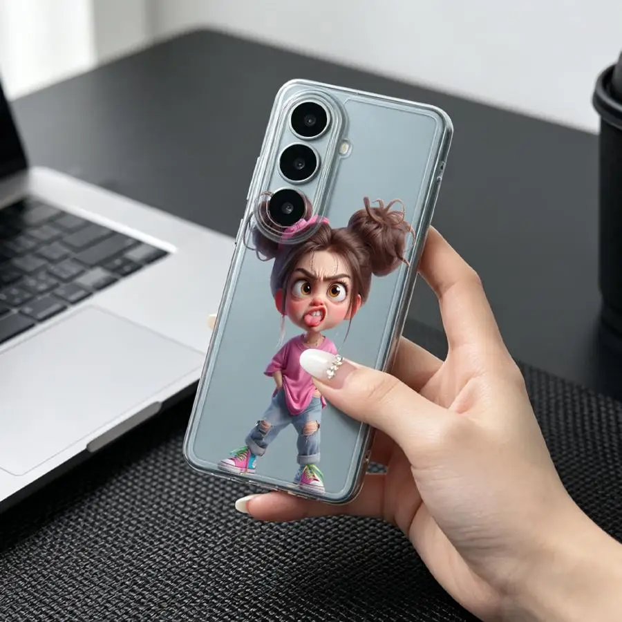 Angry Girl Case for Samsung Galaxy A52 A31 A26 A24 A56 A50 A25 A51 A36 A27 A54 A15 A33 A52 A14 A16 A55 A23 A34 A35 Phone Cover