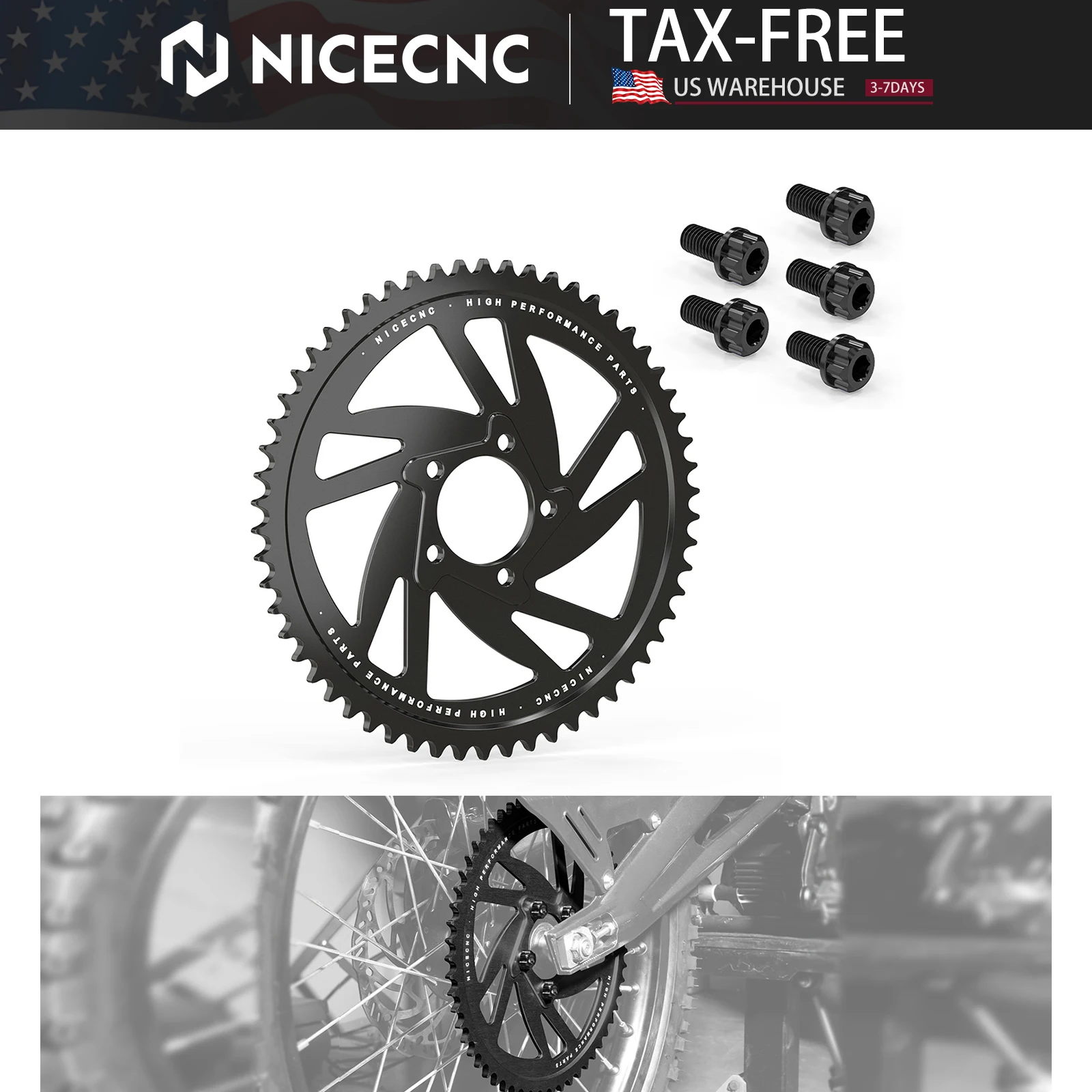 

2025 2024 Для Surron Light Bee X Задняя звездочка 58 зубьев Комплект болтов задней звездочки для Sur-Ron Light Bee S L1E Электрический велосипед для грязи