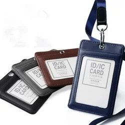 Genuine Cowhide Work Card Set ID Card Badge Holder Case Bank Credit Factory Name Card Clip Badge File Holder Accessories