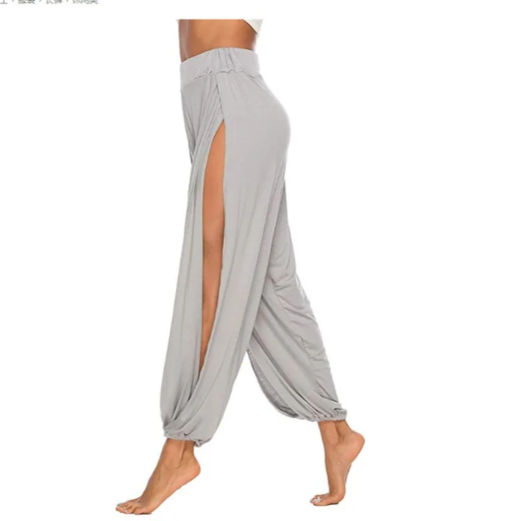 Fashionable Elastic Waist Women's High Split Hippy Casual Harlan Pants Yoga Pan… - Image 5