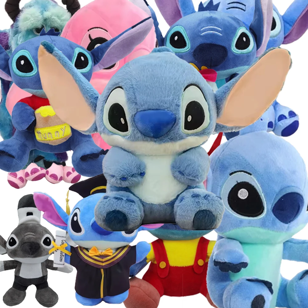 

New Cartoon Blue Pink Stitch Plush Dolls Anime Toys Lilo and Stitch Stich Plush Stuffed Toys Christmas Gifts for Kids