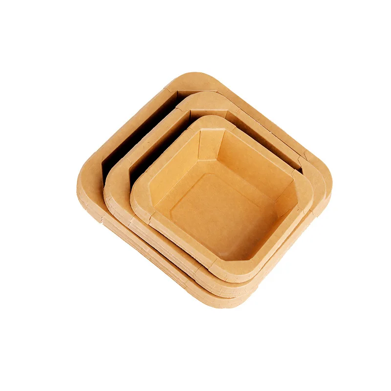 Customized. Disposable Kraft Paper Fruit Cutting Box Square Lunch Box to-Go Box Octagon Box Fruit Light Food Salad Paper Box Cus