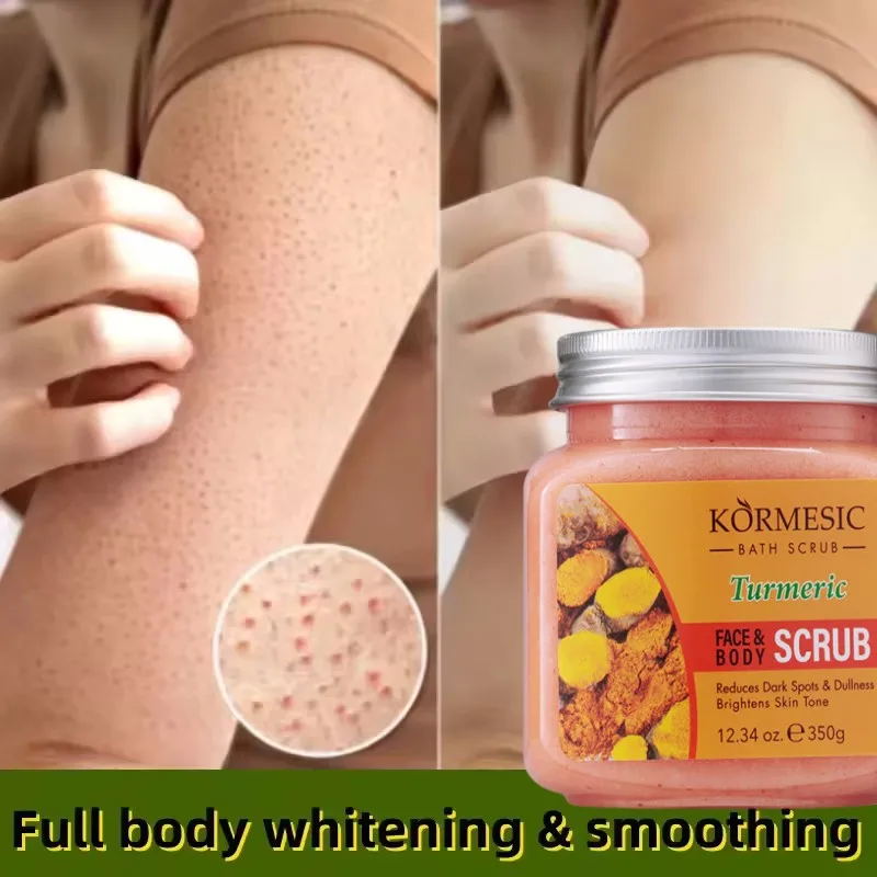 

350g Turmeric Body Scrub Natural Exfoliating Salt & Body and Face Souffle Helps with Moist Deep Cleansing Moisturizing Hydrating