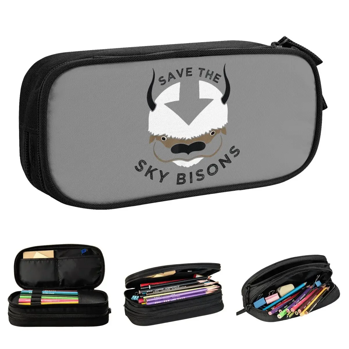 

Save The Sky Bisons Appa Pencil Case The Last Airbender Anime Pen Holder Bag Student Large Storage Students School Pencilcases