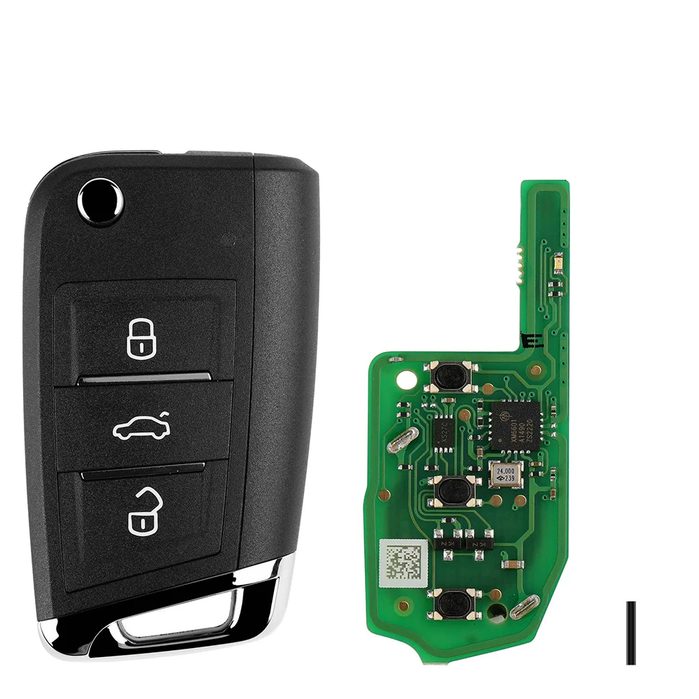1PC Xhorse XEMQB1EN XEDM01EN Super Remote Key MQB 3 Button Built In Super Chip English Version Wireless For VW For VVDI Key Tool
