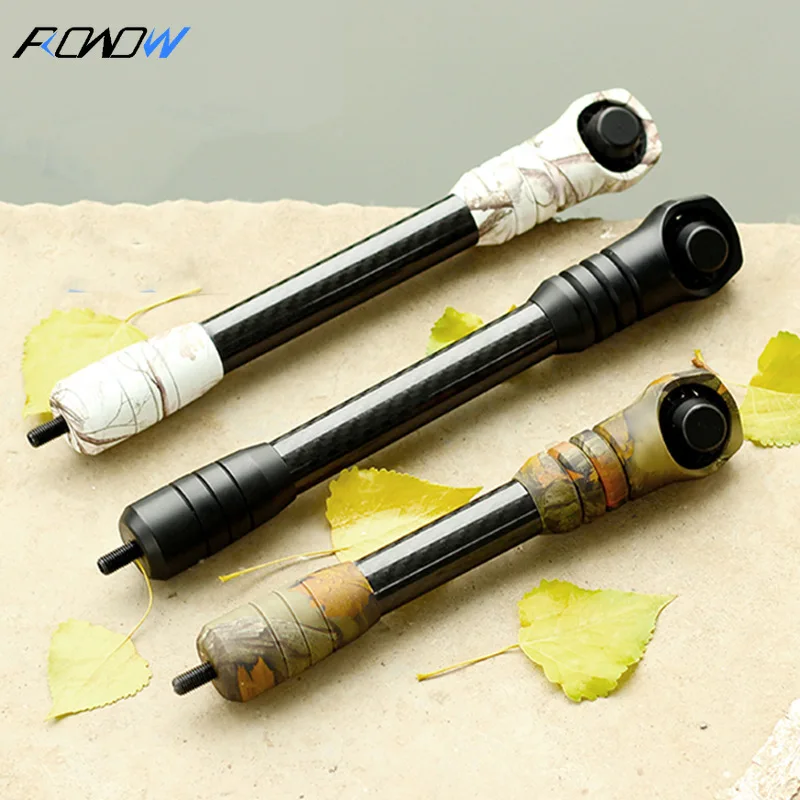 

ROWOW TP640-6 Metal Shock Absorber Composite Recurve Bow and Arrow Archery Counterweight Flat Line 3K Carbon Balance Rod