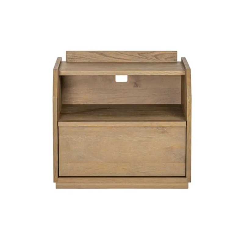 Hot Sale Modern Apartment Nightstand Oak Bedroom Bedside Table with Drawer Storage