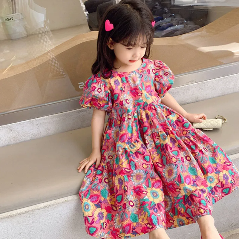 

Summer Toddler Girls Petal Sleeve Loose Dress Casual Ruffled Princess Dresses A Line Girl Dresses Children clthing Outfit