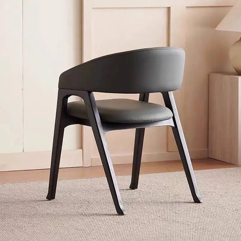 Nordic kunstleer eetkamerstoelen rugleuning moderne moderne conferentiebank kantoorijdelheid buigbaar Sillas Para Comedor meubilair