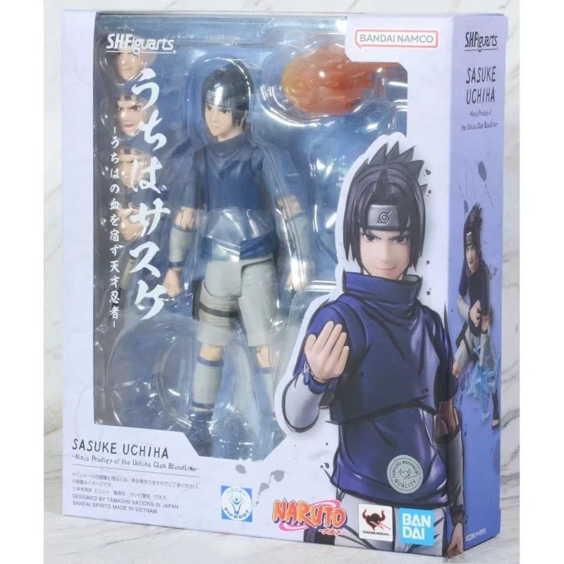 

BANDAI Naruto Фигурка оригинальной коробки SHF Naruto Series Uchiha Sasuke - Genius Ninja Who Lives in Uchiha's Blood - Коллекция подарков