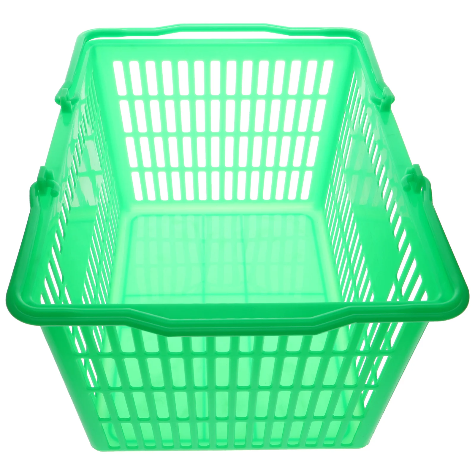 

Plastic Grocery Shopping Basket Large Size Pink Thickened Handle Storage For Supermarkets Snack Shops Fruit Stores