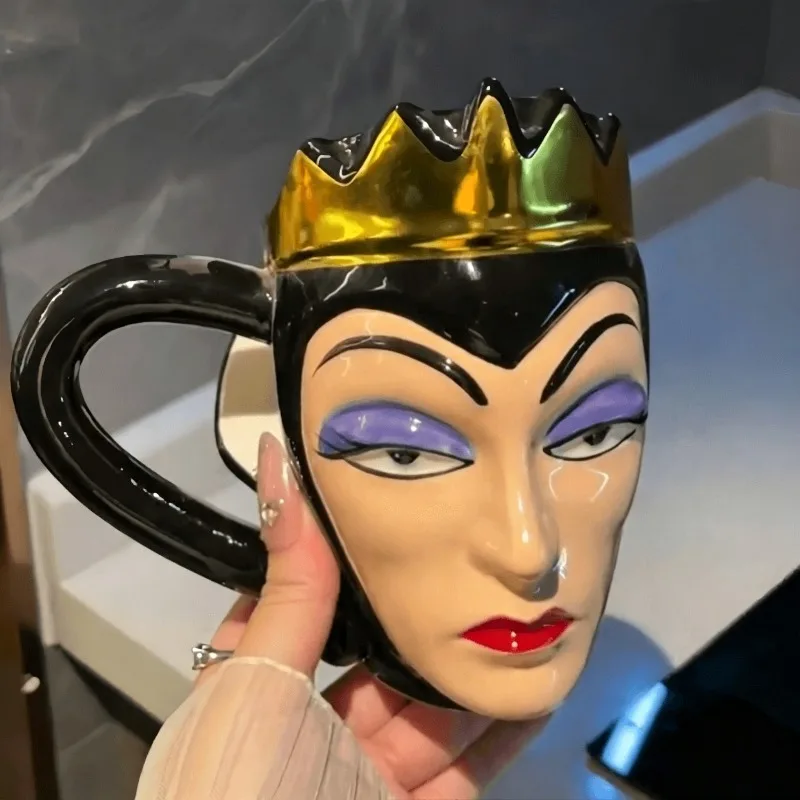 Taza de Cerámica de la Reina Malvada de Disney, Taza de Grimhilde, Blancanieves, Dibujos Animados Divertidos, Gran Capacidad, Tazas de Café Creativas