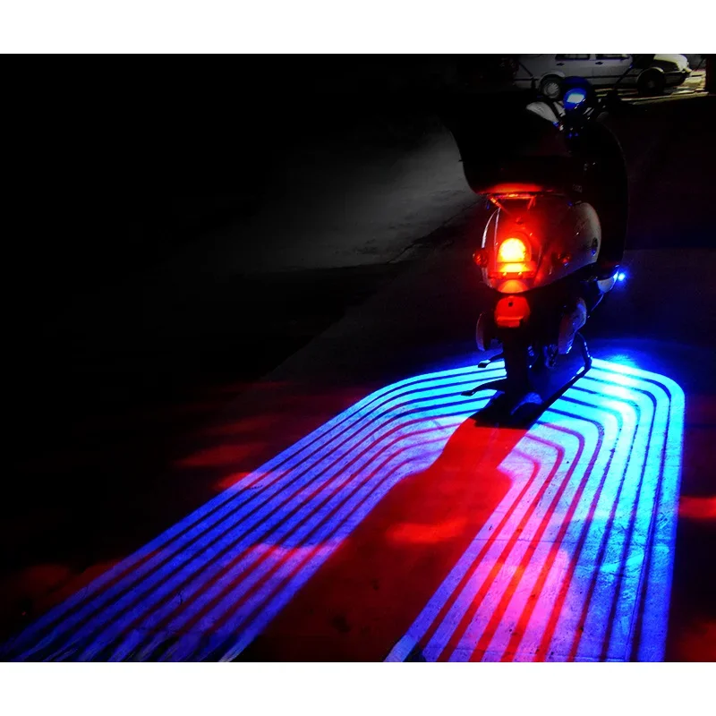 2PCS/Lot Motorcycle Angel Wings Projection Light Kit, Underbody Waterproof Courtesy LED Welcome Lamp Ghost Shadow Lights