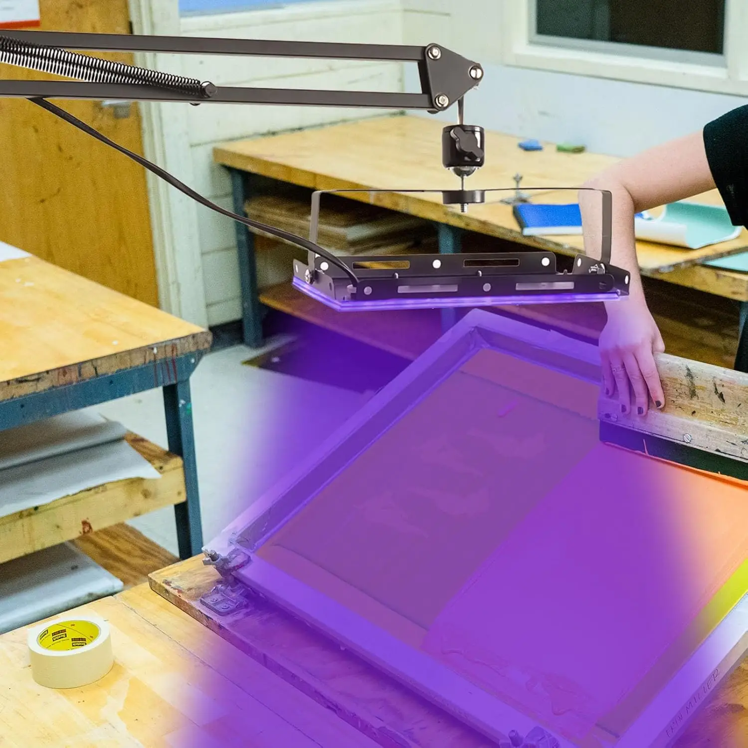 96/144 LEDs UV Exposure Unit Kit with Retractable Adjustable Stand for Screen Print Exposing Photo Emulsion Cyanotypes Office