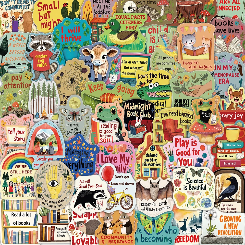 50 pezzi di cartone animato colore fiaba stile animale ispirazione adesivo decorazione creativa scrapbook cassa del telefono chitarra divertente decalcomania