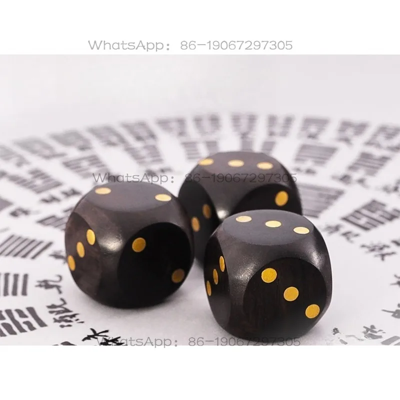 Two or Three Point Dice Set, Natural Suet Jade, Red Light Sandalwood, Blood Sandalwood, Sour Jujube Wood and Copper Dot Inlay