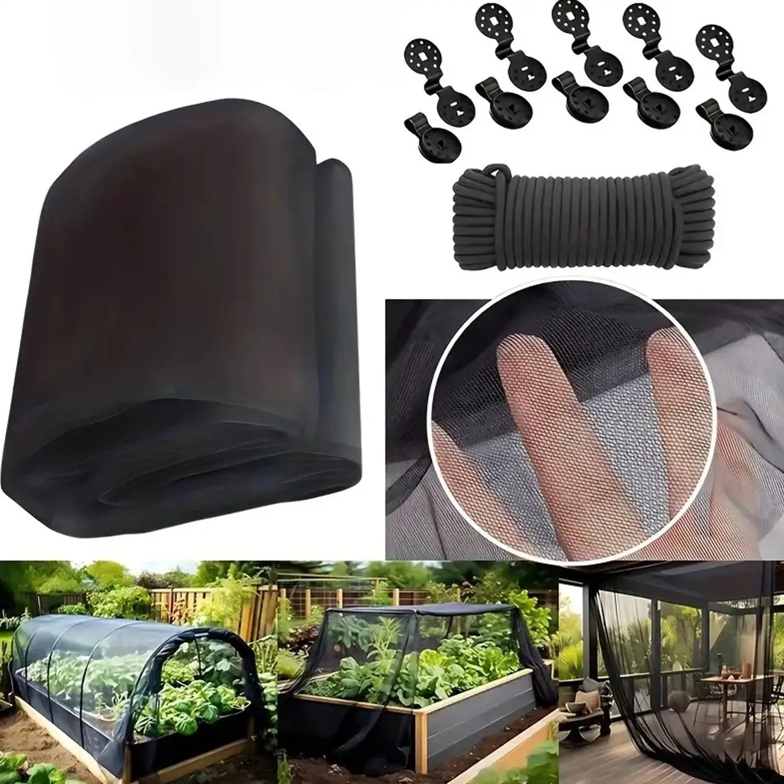 2.4x6m Garden Netting 12 Pieces Garden Mesh Netting Plant Supplies For Vineyard Pea Backyard Lettuce Blueberry Grape Patio