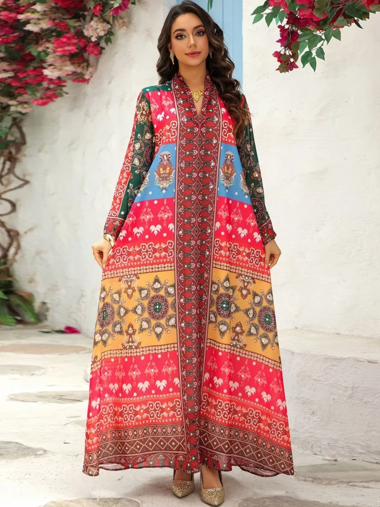 

African Dresses For Women Vetement Femme Dashiki Abaya Maxi Dress Africa Clothes Dashiki Ankara Dresses 2025 Summer Autumn New