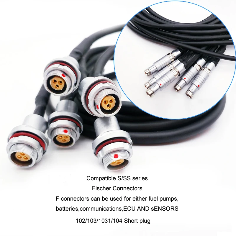 Envio Rápido Fischer 102 103 1031 104 Curto Ip67 ss Dbpu 12 19 Pinos de Metal Aviação ip 67 Conector