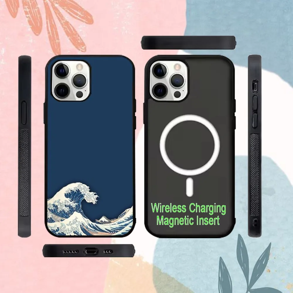 Great Wave Off Kanagawa Katsushika Hokusai Phone Case For IPhone 15 14 13 Pro Max Mirror For Magsafe Wireless Charging Cover