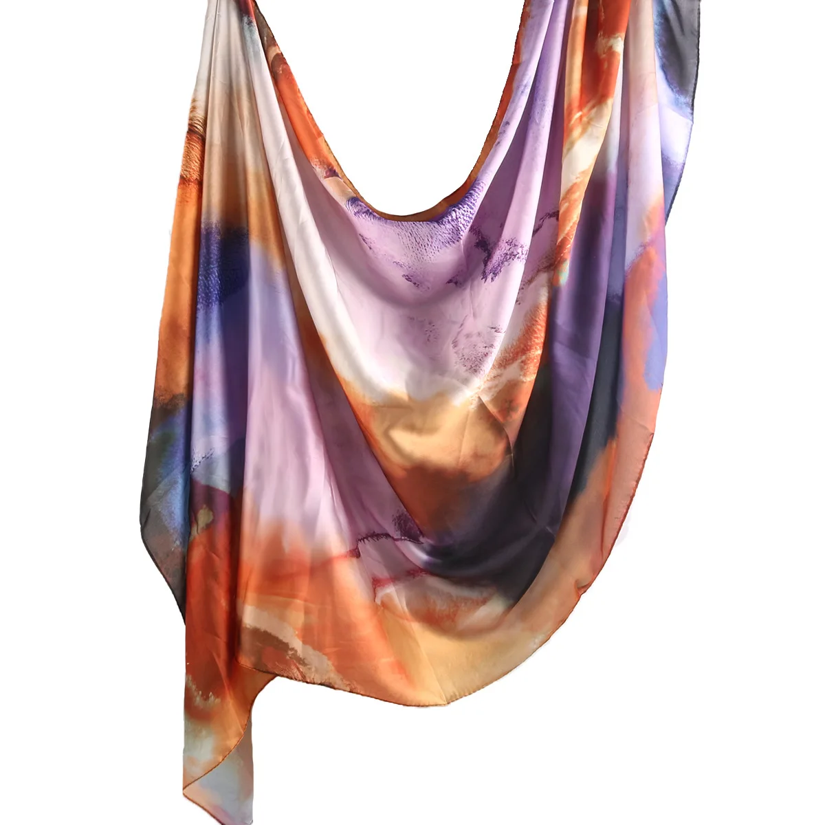 Watercolor Floral Hijab Scarf Women's Breathable Soft Shawls Muslim Fashion Hijabs Headscarf Paisley Print Headwraps for Women