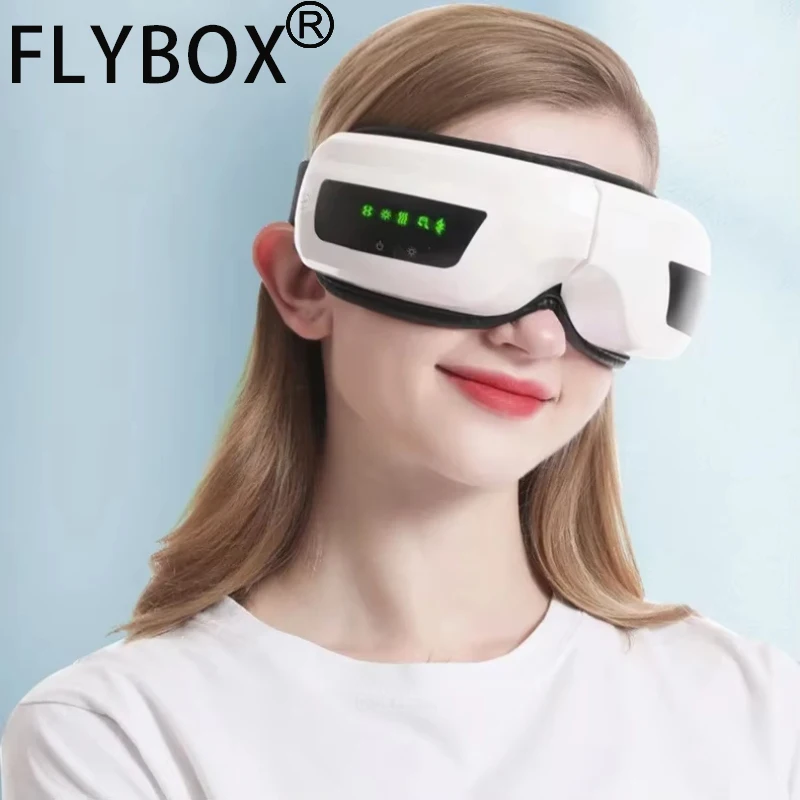 

2024 New bluetooth soft air pressure vibrating heat eye care massage equipment electric foldable music warm eye massager