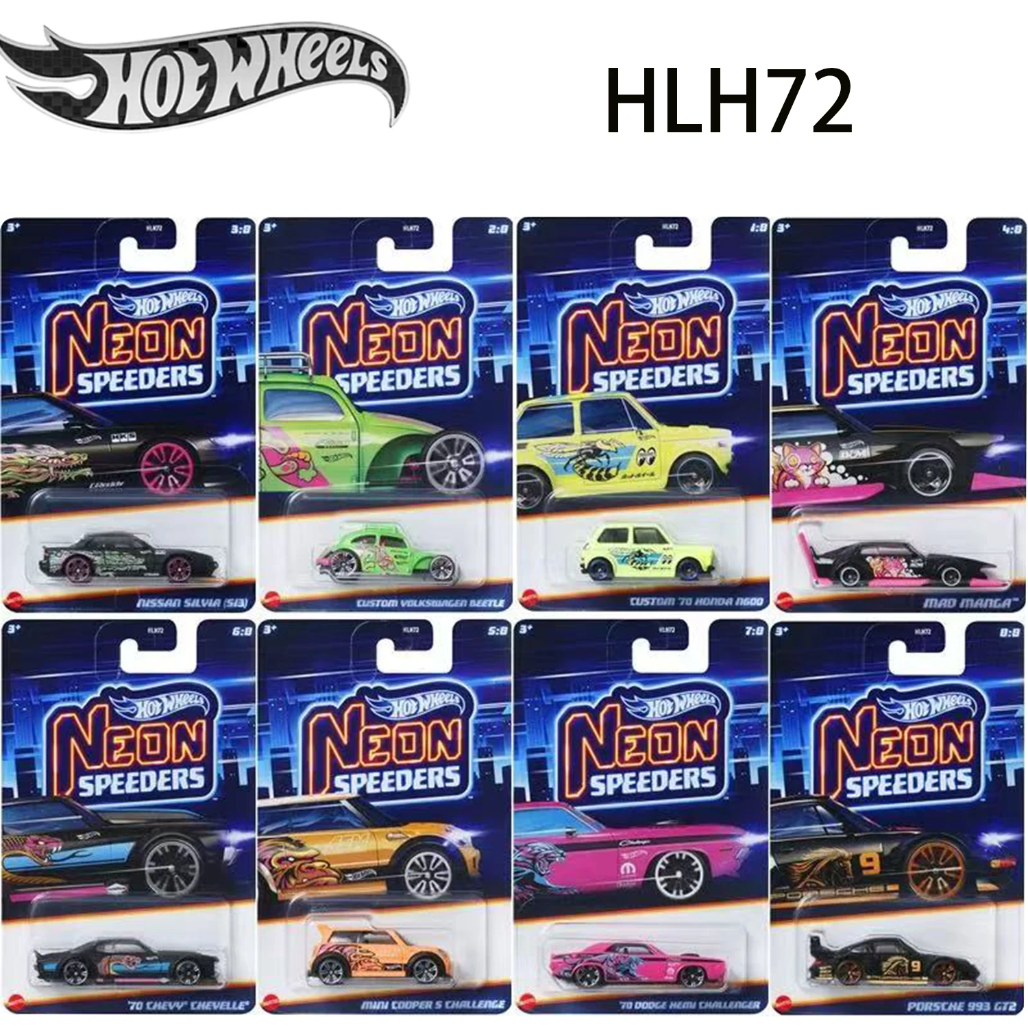 

Hot Wheels Silver Series HLH72 Neon Speed Scale 1:64 Alloy Mdoel Car Toy 993 GT2 Limited Collection Toy