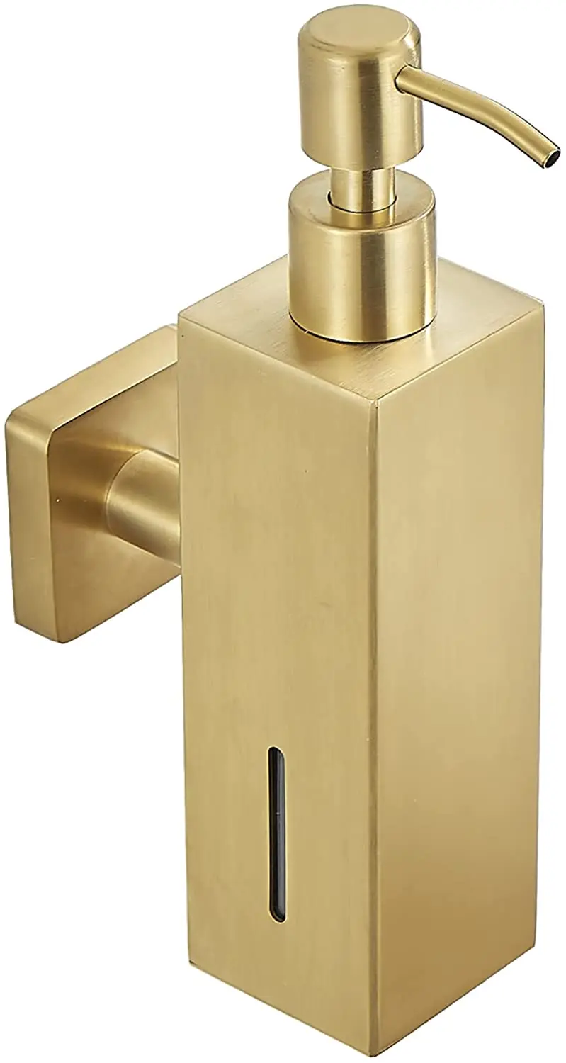 

Gold Soap Dispenser 250ml Refillable Shampoo Conditioner Holder Stainless Steel Shower Soap Square Hand Sanitizer Ay290