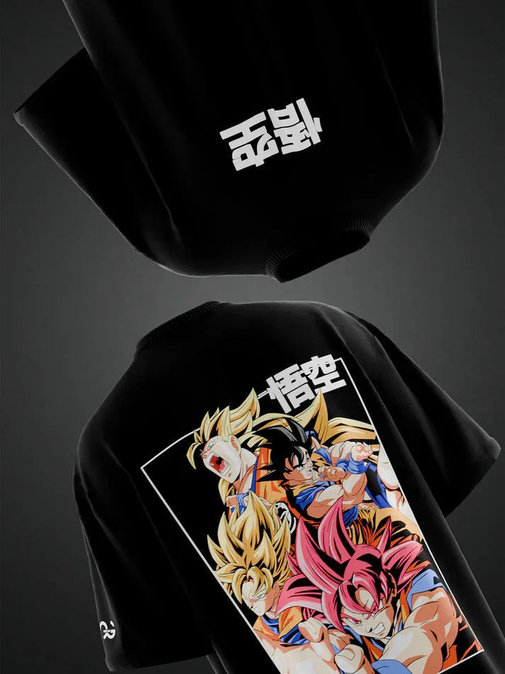 

2026 Summer Dragon Ball Comics Co Branded Printed T-shirt New Loose Retro Casual Japanese Harajuku Neutral T-shirt Top Y2K.