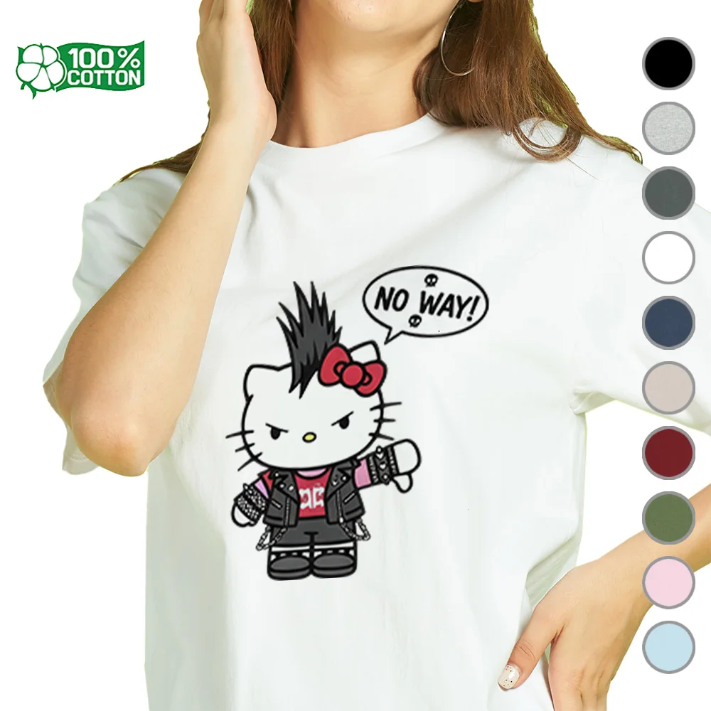 

Hello Kitty Guitar Hero T-Shirt Sanrio Rock Star Design 100% Cotton Crew Neck Tee Unisex Comfortable Casual Top