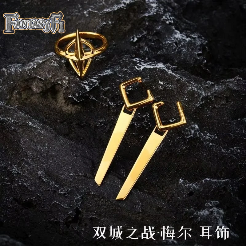 League of Legends Arcane Season Mel Anime Cosplay Ring Ear Stud Noxus Mel Medarda Anime Cosplay  Prop Accessories For Hallowmas