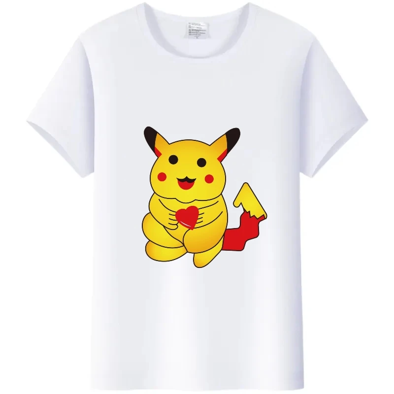 Moda giapponese Anime Pokemon Pikachu t-shirt donna camicie Tees uomo abbigliamento bianco Hippie camicetta Streetwear Y2k Plus Size top