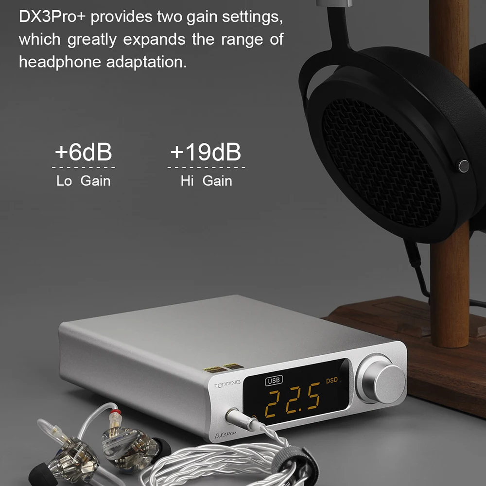 TOPPING DX3PRO+ Decodificador 32Bit/768kHz DSD512 DAC con Control Remoto