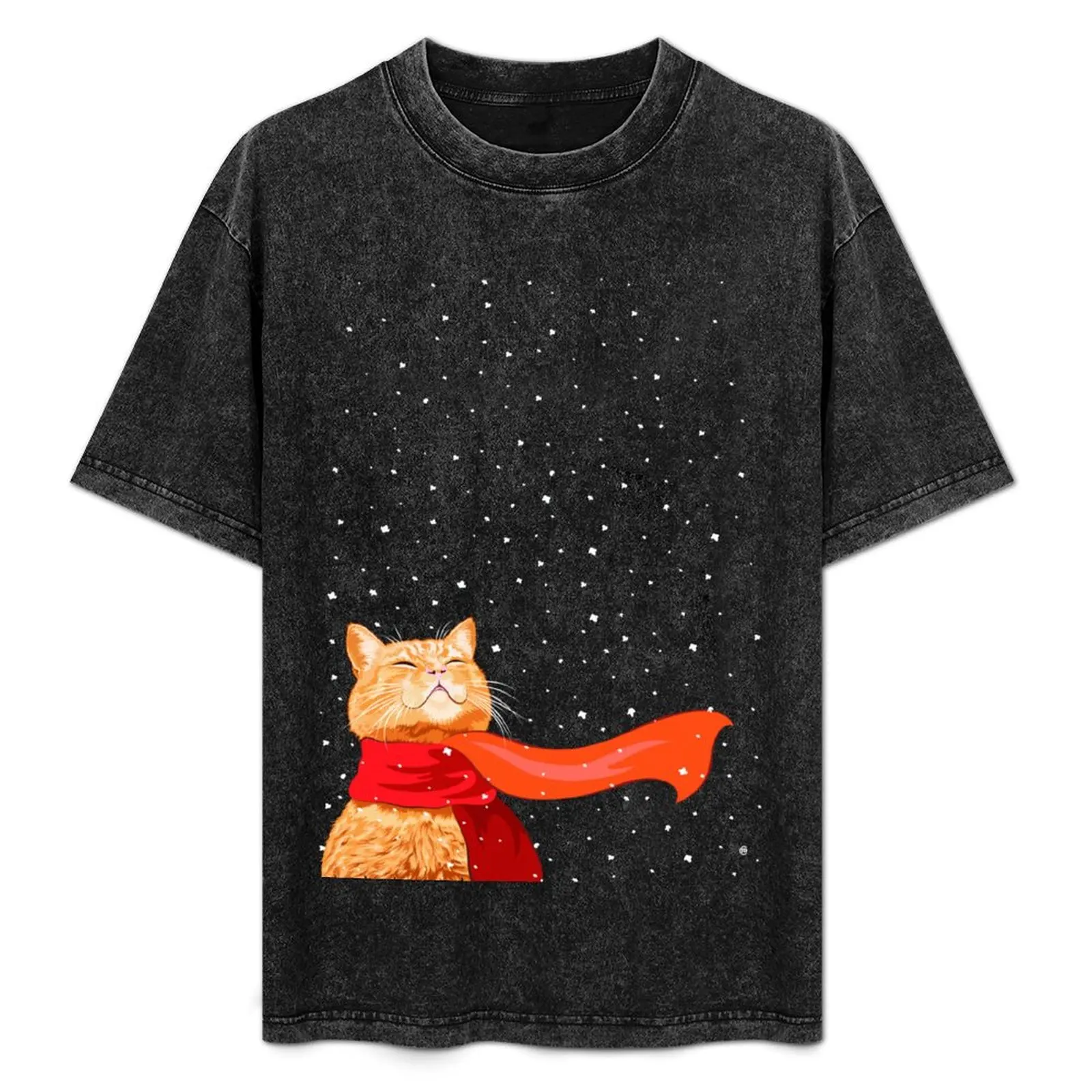 

Tabby loves Snow T-Shirt Big Size Short Sleeve Tee for Men