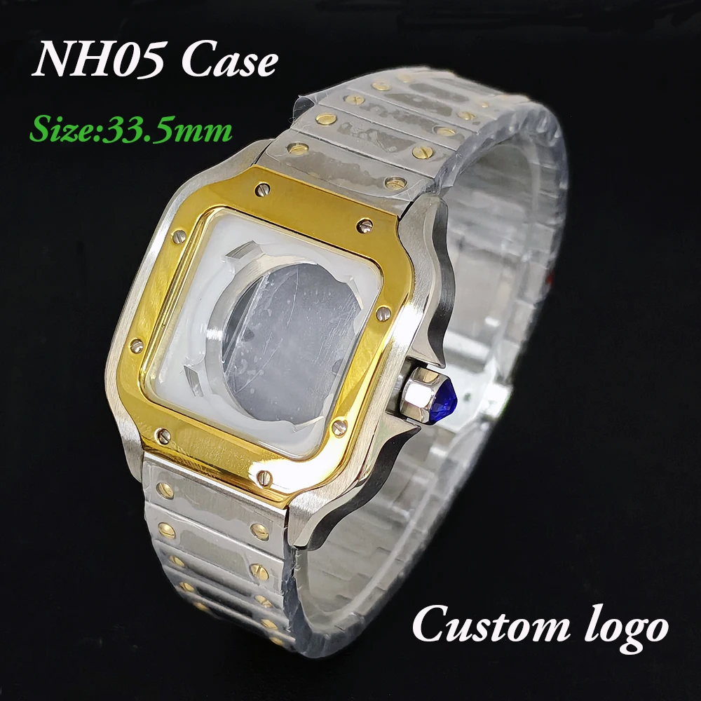 New NH05 ladies' watch 33.5mm Customized Logo Case Stainless Steel Case Suitable for NH05 Movement Watch Accessories