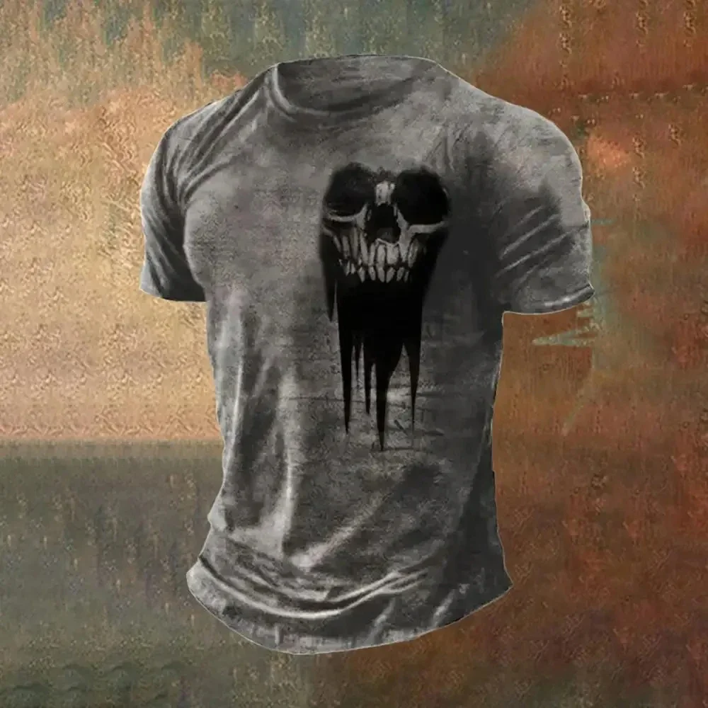 Skull Horror 3D Print T-Shirts Men Women Fashion Streetwear Oversized Short Sleeve T Shirt Harajuku M Tees Tops Man Clothing