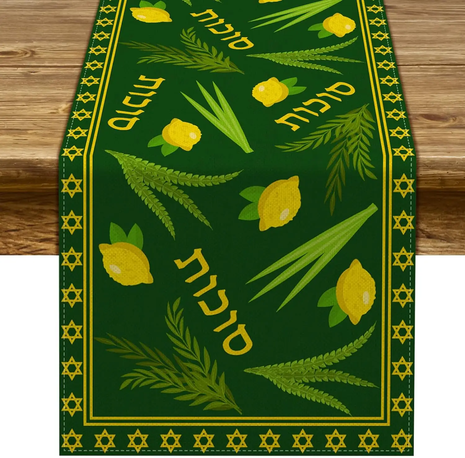 Sukkot Tischläufer Sukkah Etrog Lulav Jüdisches Festival Feier Urlaub Party Küche Esstischläufer Partydekoration