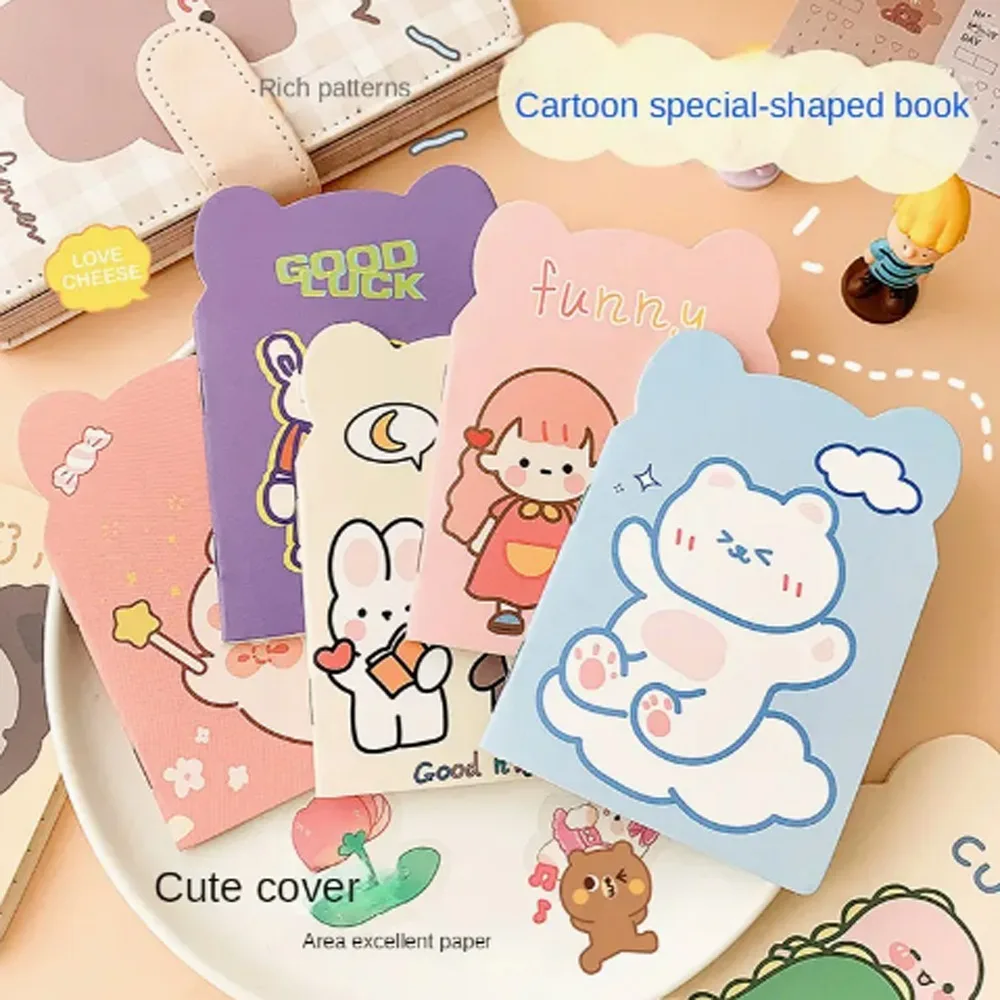 10pcs/pack Portable Notebooks Kawaii Notebook Diary Lined Paper Mini Notepad Cartoon Small Cartoon NoteBook Office Supplies