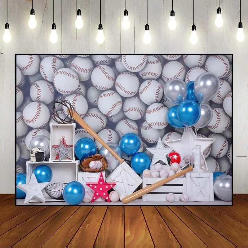 Custom Party Backdrop Wall Baby Shower Boy Girl Decoration Balloon Photography Background Banner Ice Cream Happy 1th Birthday