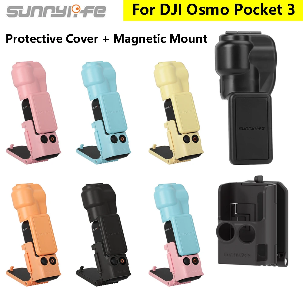

Sunnylife Magnetic Mount Base For DJI Osmo Pocket 3 Protective Cover Anti-Scratch Gimbal Lens Screen Camera Protector Case Stand