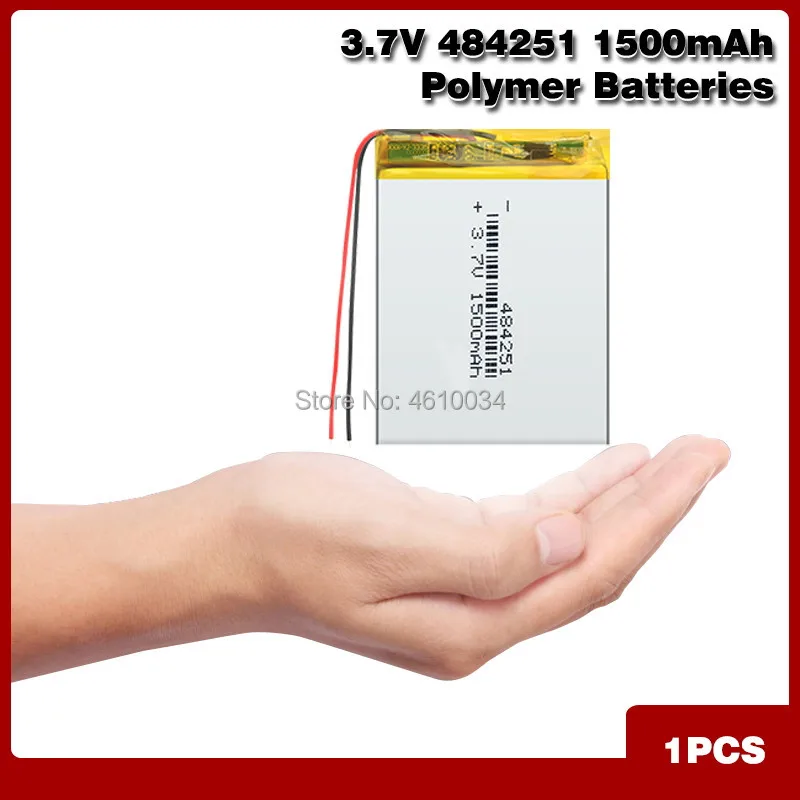 3.7 V Supply lithium battery 484251 1500mah lithium polymer Rechargeable battery For MP3 MP4 MP5 GPS PSP MID Bluetooth Headset