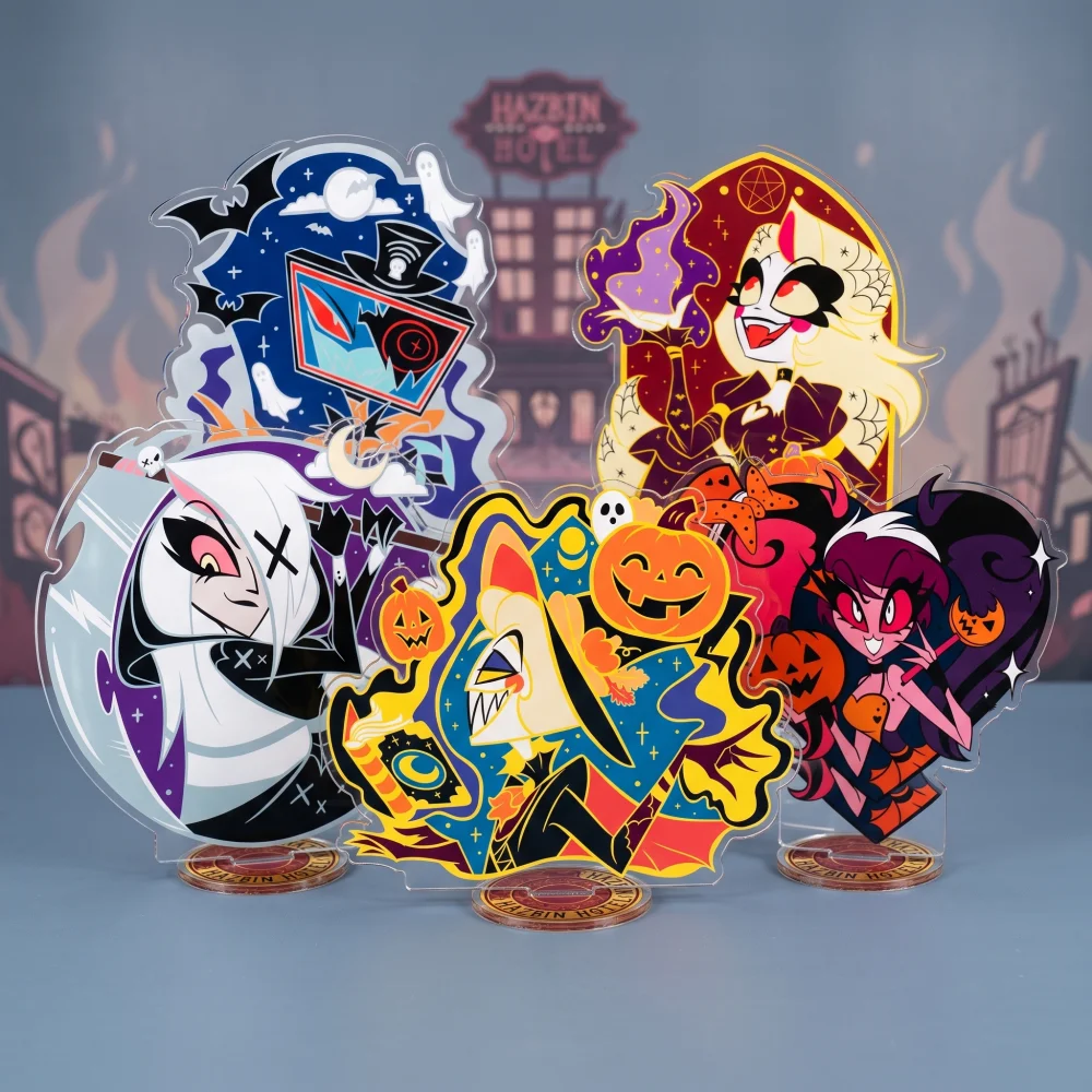 Acrylic Hazbin Hotel  Alastor 15CM Stand Keychain Charlie Vaggie Vox Halloween Spooky Desk Decor Collectible Gift for Fans