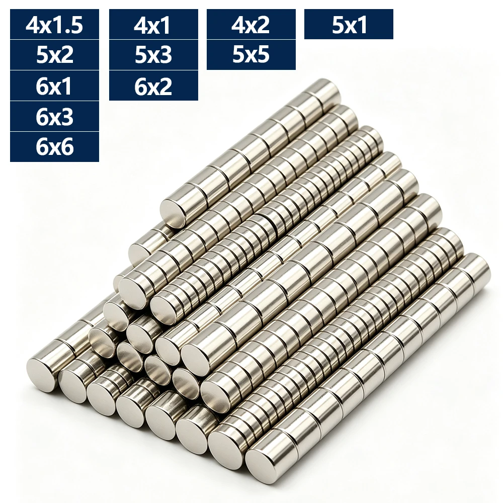 4x2 5x2 6x3mm N35 Round Neodymium Magnet Disc Powerful Permanent NdFeB Magnets for Fridge Stickers, DIY Craft, Home Office