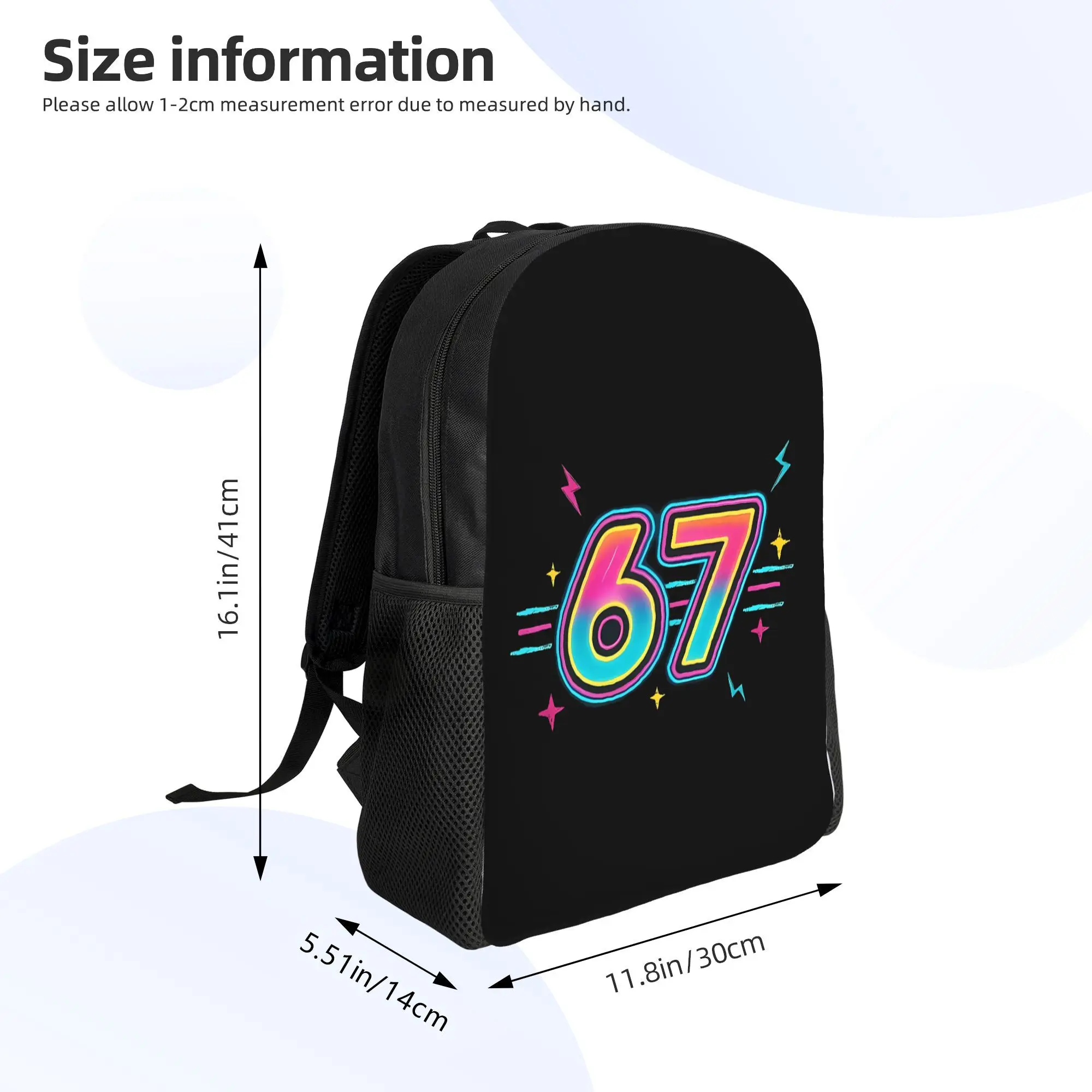 Mochila de gran capacidad con estampado de 67 Six Seven Slang 10, mochila escolar, mochila de moda, 1 unidad