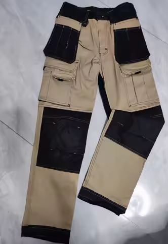 Men's Multi-Pocket Cargo Pants Outdoor Safari Style Straight Working Pants with knee pads Multi-Pocket Wear-Resistant Work Pants